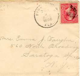 1898 Spanish-American War soldier's letter from Fernandina, with cancelled cover