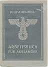 Deutsches Reich Arbeitsbuch Fuer Auslaender