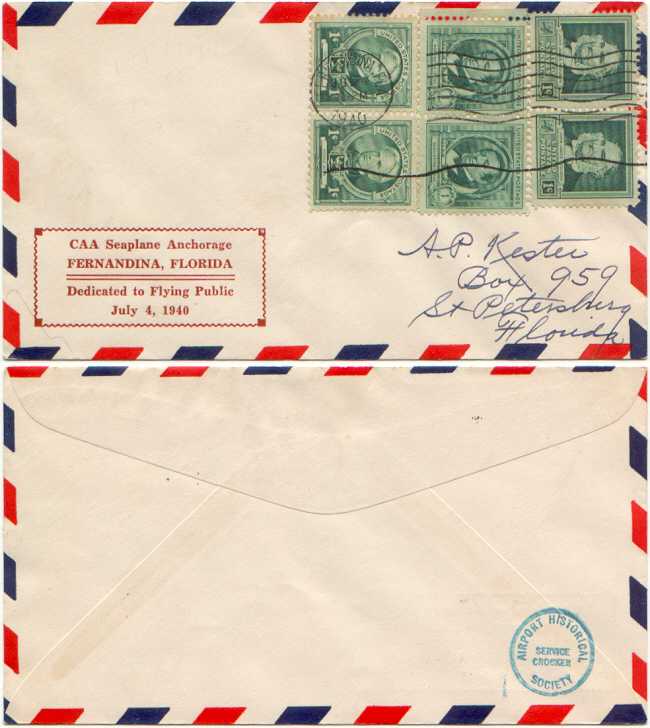 1940 Fernandina, Florida postal dedication cover