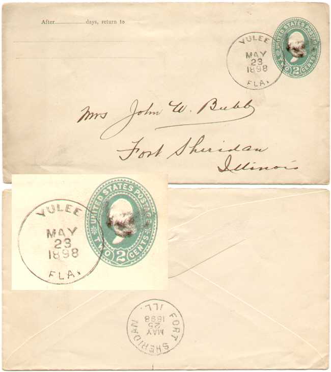 1898 Yulee, Florida postal cover