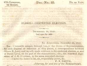 1842 Congressional document about David Levy Yulee